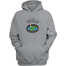 The Wert Unisex World Gri Normal Kalıp Sweatshirt