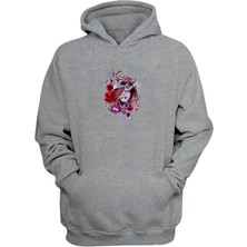 The Wert Unisex Kahverengi ve Beyaz Baykuş Gri  Normal Kalıp Sweatshirt