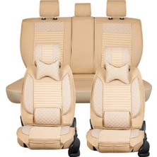 ford Foucs 2,5 Uyumlu Lüks Deri Oto Koltuk Kılıfı Ön Arka Takım Set Datça Serisi Bej