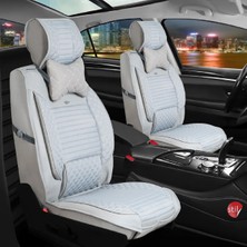 Honda Hr-V Uyumlu Lüks Deri Oto Koltuk Kılıfı Ön Arka Takım Set Datça Serisi Açık Gri 99-18