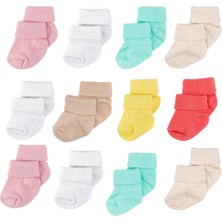Novibaby 12'li Bambu Yenidoğan Bebek Çorap I Baby Girl I Kız Erkek Bebek Çorabı