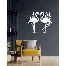 Emach Dizayn Flemingo Sazlık 2 Li Duvar Dekor Lazer Kesim Hediyelik Eşya Ahşap Tablo