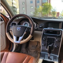 Volvo S60 Kahve Bej Deri Direksiyon Kılıfı