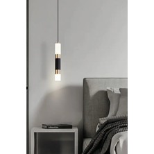 Burenze Modern LED Avize Tekli Sarkıt Avize Premium Gold ve Siyah Gövde Gün Işığı LED