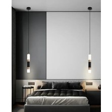Burenze Modern LED Avize Tekli Sarkıt Avize Premium Gold ve Siyah Gövde Gün Işığı LED