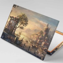 Canvasum Modern Şehir Hayatı Yağlı Boya Efektli Şehir Resmi Çizen Ressam Kanvas Tablo AR03081