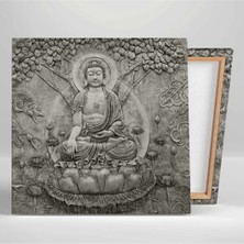 Canvasum Buda Heykeli Meditasyon Yoga Yaşam Ağacı Kanvas Tablo AR030107