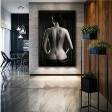 Canvasum Sırtı Dönük Inci Kolyeli Model Nü Kadın Kanvas Tablo AR03072