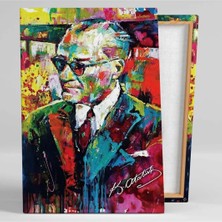 Canvasum Yağlı Boya Efektli Mustafa Kemal Atatürk Portresi Karizma Gözlük Soyut Kanvas Tablo AR03073