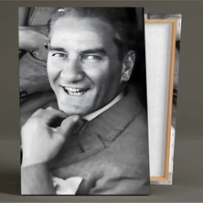  Canvasum Mustafa Kemal Atatürk Gülümseyen Ulu Önder Kanvas Tablo AR030126