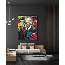 Canvasum Atatürk Imzalı Yağlı Boya Görünümlü Kanvas Tablo