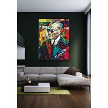 Canvasum Atatürk Imzalı Yağlı Boya Görünümlü Kanvas Tablo