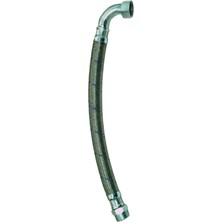 Cruwa 1" 16 Bar Paslanmaz Örgülü Hidrofor Hortumu Dirsekli Flex Hortum (Rakor & Nipel) 100 cm