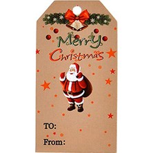 Luoxinguo QY1427-50PCS 50-100 Adet Merry Christmas Etiketler Kraft Kağıt Kartı Hediye Etiketi Dıy Asın Etiketleri Hediye Paketleme Dekor Hediye Kartı Noel Malzemeleri Yanadır (Yurt Dışından)