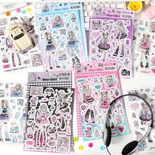 Luoxinguo C 1 Sayfa Karikatür Dekoratif Çıkartmalar Sevimli Unicorn Kız Etiket Yapışkanlı Kağıt Çıkartmalar Kolaj Scrapbooking Dıy Günlük Kayıt (Yurt Dışından)