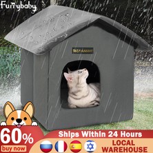 Hanyang Kamuflaj Grisi 33CMX33CMX35CM Tüylü Bebek Kedi Evleri Kış Sıcak Kedi Yatağı Uyku Evi Dış Mekan Kedileri Için Hava Koşullarına Dayanıklı Yalıtımlı Feral Evler, Birleştirmesi Kolay (Yurt Dışından)