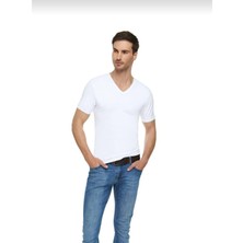 Tutku Elit 1303 Erkek Elastan V Yaka Atlet 6 Adet