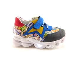 OrtoPlus Deri Ortopedik Çocuk Işıklı Spor Ayakkabı K M2243