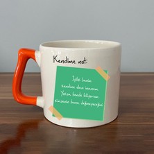 Mor Mürekkep Kendime Not: Iyilik Benim Kendime Olan Inancım Baskılı Turuncu Kulplu D Kupa