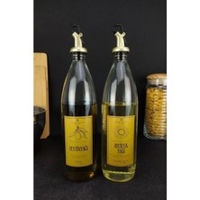 Digithome Vetro 2'li Zeytinyağı ve Sıvıyağ Şişesi Gold Etiketli Yağdanlık 1000 ml SH-0024