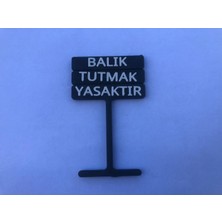 Sezen Akvaryum Dekoru - Siyah- Rengârenk Balık Tutmak Yasaktır Yazısı