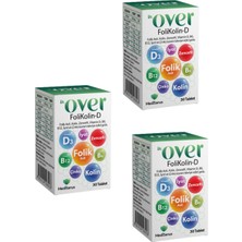 Over 3 Li Folikolin-D Multivitamin Folikasit,kolin,zencefil,vit D,B6,B12,İYOT Çinko Içeren Gıda Takviyesi