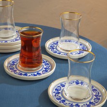 Schafer Vintage Çay Seti 12 Parça Lacivert 6 Adet