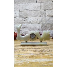 Marble Center Mermer Love Saatli Biblo - Aşk - Süs Eşyası - Dekoratif Obje