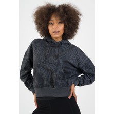 Maraton Sportswear Kadın Kapüşonlu Desenli Sweatshirt