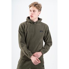 Maraton Comfort Erkek Kapüşonlu  Açık Haki- Sweatshirt