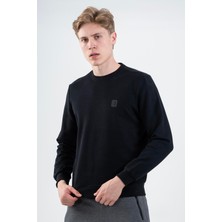 Maraton Regular Erkek Bisiklet Yaka  Lacivert Sweatshirt