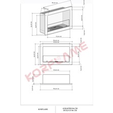 Korflame Ankastre 80 cm Bioetanol Şömine