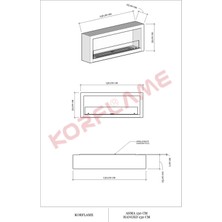 Korflame Asma 130 cm Bioetanol Şömine