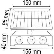 Forlife FL-3192 12W 3200K Günışığı Solar Çift Yönlü Duvar Apliği