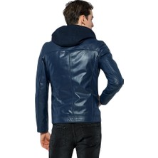 Basic & More Erkek Kapüşonlu  Deri Ceket - E88K