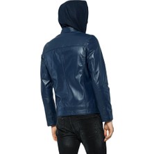 Basic & More Erkek Kapüşonlu  Deri Ceket - E88K