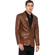 Basic & More Erkek  Deri Blazer Ceket - Eblazer