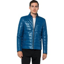 Basic & More Erkek Şişme  Deri Ceket - 8488