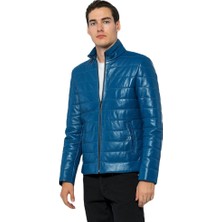 Basic & More Erkek Şişme  Deri Ceket - 8488