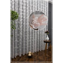 Farbateks Kelebek Desen Çocuk Odası Tül Perde 2 Kat