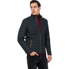 Basic & More Erkek Dik Yaka  Deri Ceket - UZ01