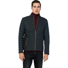 Basic & More Erkek Dik Yaka  Deri Ceket - UZ01