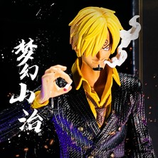 One Piece Anime Figürü Tek Parça Gk Fantasy Sanji Siyah ve Beyaz Çift Başlı Oyma Süper Şekil Heykeli Kutulu Model (Yurt Dışından)