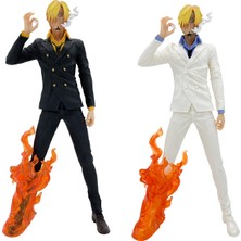 One Piece Anime Figürü Tek Parça Gk Fantasy Sanji Siyah ve Beyaz Çift Başlı Oyma Süper Şekil Heykeli Kutulu Model (Yurt Dışından)
