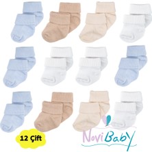 Novibaby 12'li Bambu Yenidoğan Bebek Çorap I New Boy I Kız Erkek Bebek Çorabı