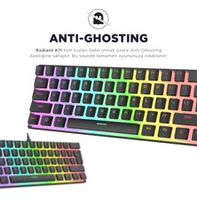 Rampage RADIANT K11 Siyah Type-C Bağlantılı RGB Puding Tuşlu US Layout Red Switch Gaming Oyuncu Klavye