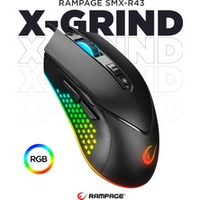 Rampage Smx-r43 X-Grind Usb Siyah 6400 Dpi RGB Ledli Makrolu Mouse Rgb Aydınlatmalı Gaming Oyuncu Mouse