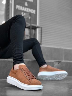 BOA BA0547 Boa Kalın Yüksek Taban Taba Süet Bağcıklı Spor Erkek Ayakkabı