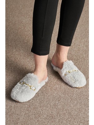 Oct Shoes Kadın Glenz Oct Kadın Peluş Terlik Düz Tabanlı Tekstil MalzemeTerlik TS1054