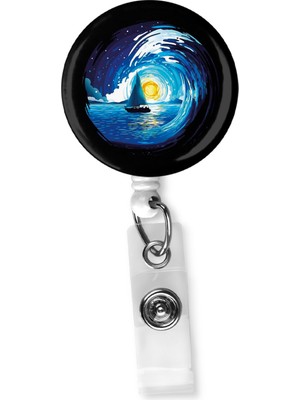 Stormistoretr Mavi Yakamoz Damla Baskı Yoyo Yaka Kartlığı Yoyo Kartlık